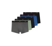 BOSS Lot de cinq boxers courts en coton stretch avec taille logotée - Style Trunk 5P Essential, 50531660 Gris / Vert / Bleu / Noir XL