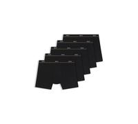 BOSS Lot de cinq boxers longs en coton stretch avec taille logotée - Style BoxerBr 5P Essential, 50570055 Noir XL