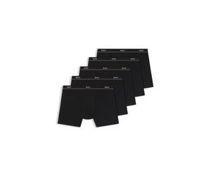 BOSS Lot de cinq boxers longs en coton stretch avec taille logotée - Style BoxerBr 5P Essential, 50570055 Noir XL