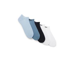 BOSS Lot de cinq paires de chaussettes basses en coton mélangé avec logo - Style 5P AS Uni CC, 50493197 Blanc / Bleu 39-42