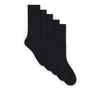BOSS Lot de cinq paires de chaussettes mi-mollet en coton mélangé - Style 5P RS Uni CC, 50478221 Bleu foncé 39-42