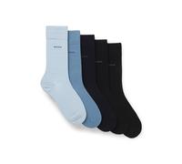 BOSS Lot de cinq paires de chaussettes mi-mollet en coton mélangé - Style 5P RS Uni CC, 50478221 Noir / Bleu 39-42