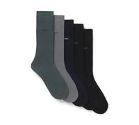 BOSS Lot de cinq paires de chaussettes mi-mollet en coton mélangé - Style 5P RS Uni CC, 50478221 Noir / Gris / Bleu 39-42