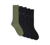 BOSS Lot de cinq paires de chaussettes mi-mollet en coton mélangé - Style 5P RS Uni CC, 50478221 Noir / Vert / Bleu 39-42