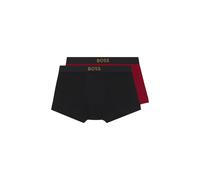 BOSS Lot de deux boxers courts en coton côtelé présenté en coffret cadeau - Style Trunk 2P Gold Logo G, 50569247 Noir / Rouge XXL
