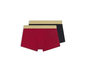 BOSS Lot de deux boxers courts en coton côtelé - Style Trunk 2P Gold Mono G, 50546758 Noir / Rouge L