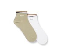 BOSS Lot de deux paires de chaussettes à rayures emblématiques au niveau des chevilles - Style 2P SH Stripe CC, 50491195 Blanc / Vert 39-42
