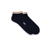 BOSS Lot de deux paires de chaussettes basses à rayures emblématiques au niveau des chevilles - Style 2P AS Uni stripe CC, 50491192 Bleu foncé 39-42
