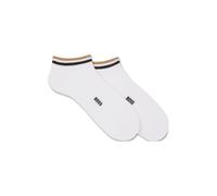 BOSS Lot de deux paires de chaussettes basses à rayures emblématiques au niveau des chevilles - Style 2P AS Uni stripe CC, 50491192 Blanc 40-46