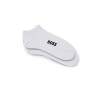 BOSS Lot de deux paires de chaussettes basses en coton mélangé à logo - Style 2P AS Logo CC W, 50502054 Blanc 39-42