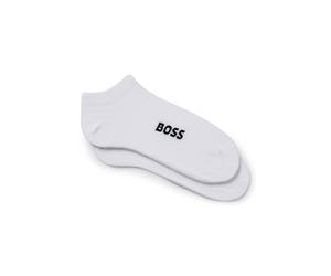 BOSS Lot de deux paires de chaussettes basses en coton mélangé à logo - Style 2P AS Logo CC W, 50502054 Blanc 35-38