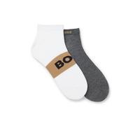 BOSS Lot de deux paires de chaussettes basses en maille stretch - Style 2P AS Logo CC, 50469720 Blanc / Gris 39-42