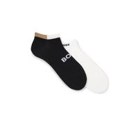 BOSS Lot de deux paires de chaussettes basses en mélange doux de bambou - Style 2PAS Design VIBamboo, 50564711 Blanc / Noir 43-46