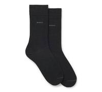 BOSS Lot de deux paires de chaussettes business en coton doux et compact - Style 2P RS Uni CC, 50516616 Gris sombre 39-42