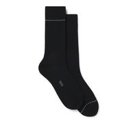BOSS Lot de deux paires de chaussettes côtelées à rayures emblématiques - Style 2P RS Light rib CC, 50564494 Noir 39-42