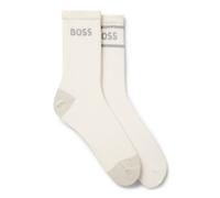 BOSS Lot de deux paires de chaussettes courtes à logos scintillants - Style 2P QS Gift Rib CC W, 50546426 Blanc 36-42