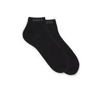 BOSS Lot de deux paires de chaussettes courtes avec bords-côtes logotés - Style 2P SH Uni CC, 50491208 Noir 43-46