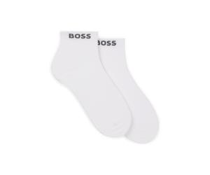 BOSS Lot de deux paires de chaussettes courtes avec bords-côtes logotés - Style 2P SH Uni CC, 50491208 Blanc 43-46