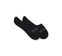 BOSS Lot de deux paires de chaussettes invisibles en coton mélangé - Style 2P SL Uni Logo CC, 50516402 Noir 39-40