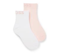 BOSS Lot de deux paires de chaussettes mi-mollet à logos contrastants - Style 2P SH Logo CC W, 50502066 Blanc / Rose 39-42