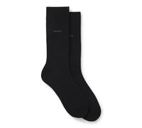 BOSS Lot de deux paires de chaussettes mi-mollet avec logos - Style 2P RS Uni CC, 50516616 Noir 47-50