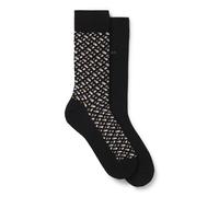 BOSS Lot de deux paires de chaussettes mi-mollet en coton mélangé - Style 2P RS Monogram CC, 50515141 Noir 39-42