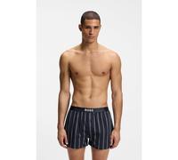 BOSS Lot de deux shorts de pyjama en coton à taille logo - Style 2P Boxer Shorts EW, 50535781 Bleu foncé M