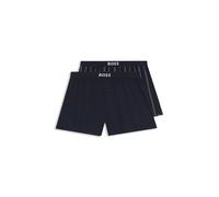 BOSS Lot de deux shorts de pyjama en coton à taille logo - Style 2P Boxer Shorts EW, 50535781 Bleu foncé S