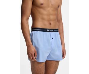 BOSS Lot de deux shorts de pyjama en coton à taille logo - Style NOS Boxer EW 2P, 50480056 bleu clair L