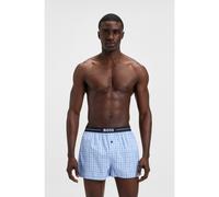 BOSS Lot de deux shorts de pyjama en coton à taille logo - Style NOS Boxer EW 2P, 50480056 bleu clair M