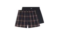 BOSS Lot de deux shorts de pyjama en popeline de coton avec logos - Style 2P Boxer S. CW Peach, 50515464 Rouge / Bleu foncé L