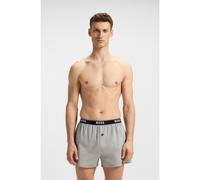 BOSS Lot de deux shorts de pyjama en popeline de coton - Style 2P Boxer Shorts EW, 50545913 Noir / Gris M