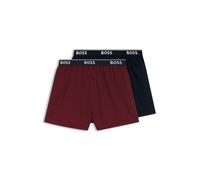 BOSS Lot de deux shorts de pyjama en popeline de coton - Style 2P Boxer Shorts EW, 50545913 Noir / Rouge S