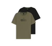 BOSS Lot de deux t-shirts Regular Fit en coton stretch - Style TS_Graphic Set CN, 50562600 Noir / Vert M