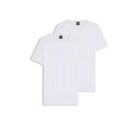 BOSS Lot de deux t-shirts sous-vêtements en coton stretch avec logo - Style TShirtRN 2P Modern, 50475276 Blanc S
