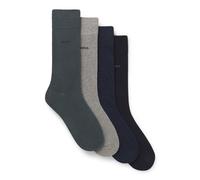 BOSS Lot de quatre paires de chaussettes mi-mollet à logos - Style 4P RS GiftSet Uni CC, 50558567 Noir / Gris / Bleu 40-46