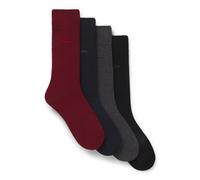 BOSS Lot de quatre paires de chaussettes mi-mollet à logos - Style 4P RS GiftSet Uni CC, 50558567 Rouge / Gris / Bleu / Noir 40-46
