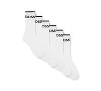 BOSS Hommes 6P QS Stripe CC Lot de six paires de chaussettes courtes côtelées en coton mélangé