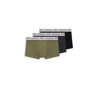 BOSS Lot de trois boxers courts avec logo et rayures à la taille - Style Trunk 3P Revive, 50492200 Noir / Gris / Vert XL