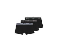 BOSS Lot de trois boxers courts en coton avec taille logotée - Style Trunk 3P Power, 50554693 Noir S