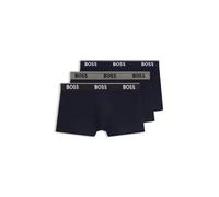 BOSS Lot de trois boxers courts en coton avec taille logotée - Style Trunk 3P Power, 50554693 Noir XL