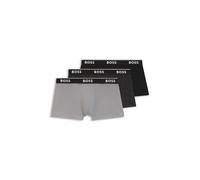 BOSS Lot de trois boxers courts avec taille à logo - Style Trunk 3P Power Desig, 50554443 Noir / Gris XXL