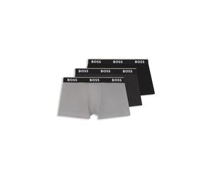 BOSS Lot de trois boxers courts en coton stretch à logo - Style Trunk 3P Power Desig, 50554443 Noir / Gris L