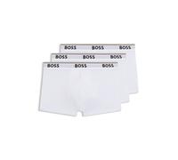 BOSS Lot de trois boxers courts en coton stretch avec logo à la taille - Style Trunk 3P Power, 50475274 Blanc L