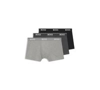 BOSS Lot de trois boxers courts en coton stretch avec logo à la taille - Style Trunk 3P Power, 50475274 Noir / Gris XL