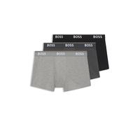 BOSS Lot de trois boxers courts en coton stretch avec logo à la taille - Style Trunk 3P Power, 50475274 Noir / Gris S