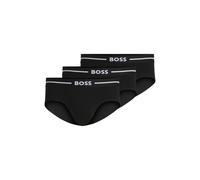 BOSS Lot de trois boxers courts en coton stretch avec taille logotée - Style HipBr 3P Bold, 50510679 Noir L