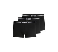 BOSS Lot de trois boxers courts en coton stretch avec taille logotée - Style Trunk 3P Bold, 50510687 Noir XXL