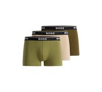 BOSS Lot de trois boxers courts en coton stretch avec taille logotée - Style Trunk 3P Power, 50531684 Vert / Beige clair M