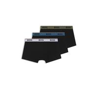 BOSS Lot de trois boxers courts en coton stretch avec taille logotée - Style Trunk 3P Power, 50554693 Noir L